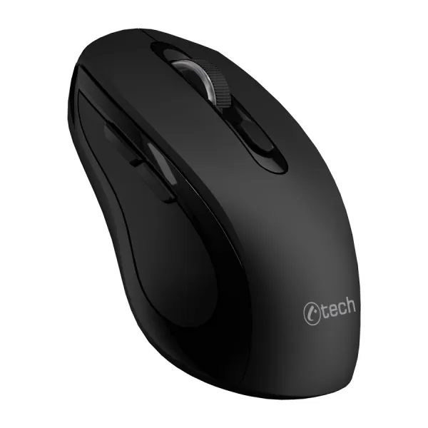 Myš C-TECH WLM-12 Dual mode, bezdrátová, BT5.0 + 2,4GHz, 1600DPI, 6 tlačítek, USB nano receiver, černá