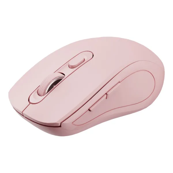 Myš C-TECH WLM-12 Dual mode, bezdrátová, BT5.0 + 2,4GHz, 1600DPI, 6 tlačítek, USB nano receiver, růžová