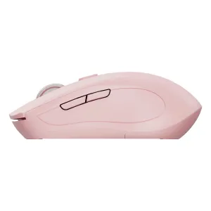 Myš C-TECH WLM-12 Dual mode, bezdrátová, BT5.0 + 2,4GHz, 1600DPI, 6 tlačítek, USB nano receiver, růžová