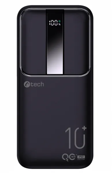 Powerbanka C-tech 10000mAh, Li-Pol, 22,5W, USB-C/USB-A/micro USB