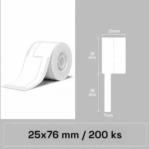 Niimbot 1EA01174501, 25x76mm, 200ks, biele samolepiace štítky na káble