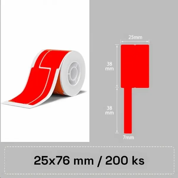 Niimbot štítky na káble T 1EA01174101, 25x76mm 200ks Červené pre B21, B21S, B3, B1S