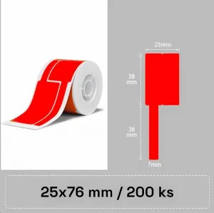 Niimbot štítky na káble T 1EA01174101, 25x76mm 200ks Červené pre B21, B21S, B3, B1S