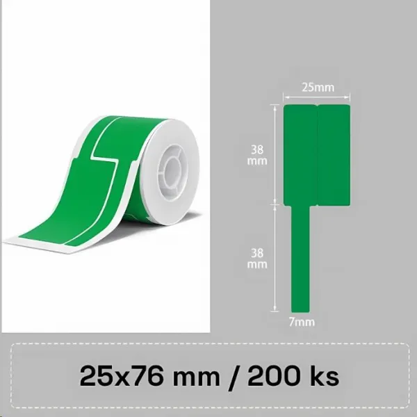 Niimbot štítky na káble T 1EA01174401, 25x76mm 200ks Zelené pre B21, B21S, B3, B1S