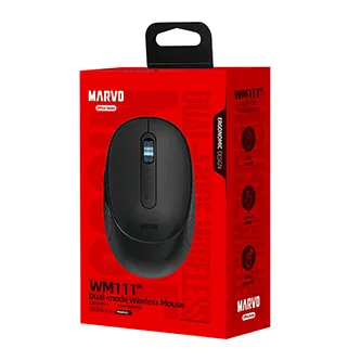 Myš bezdrátová, Marvo WM111 BK, černá, optika, 1600DPI
