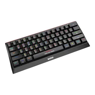 Marvo Hecate 61B KG962G EN-B, klávesnice US, herní, mechanická typ drátová (USB), černá, RGB, modré spínače
