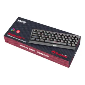 Marvo Hecate 61B KG962G EN-B, klávesnice US, herní, mechanická typ drátová (USB), černá, RGB, modré spínače