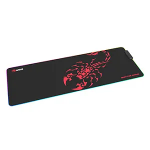 RGB Podložka pod myš MG011, SCORP XL, černá, 800 x 300 mm, 4 mm, Marvo, USB Hub