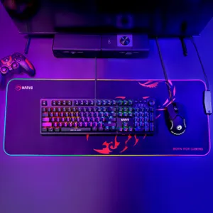 RGB Podložka pod myš MG011, SCORP XL, černá, 800 x 300 mm, 4 mm, Marvo, USB Hub
