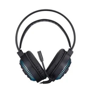 HP DHE-8001 9NG12AA, sluchátka s mikrofonem, ovládání hlasitosti, černá, 2.0, podsvícená, 3.5 mm jack + USB