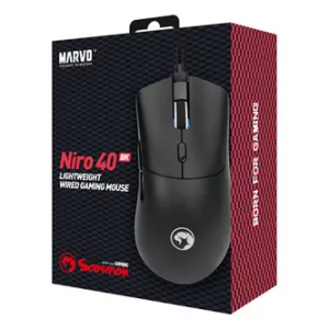 Myš drátová, Marvo Niro 40 Black G950 BK, černá, optika, 12000DPI