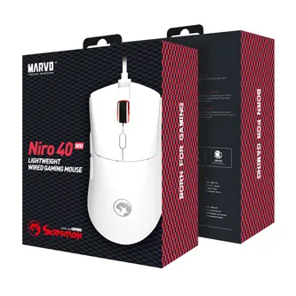 Myš drátová, Marvo Niro 40 White G950 WH, bílá, optika, 12000DPI