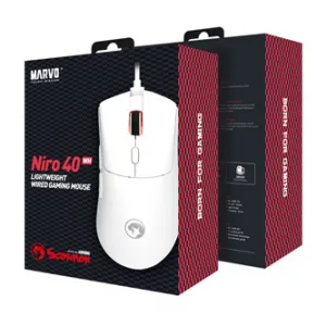 Myš drátová, Marvo Niro 40 White G950 WH, bílá, optika, 12000DPI