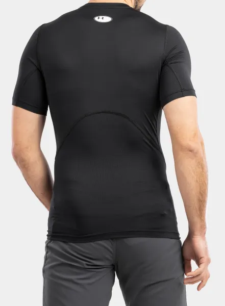 Pánske tričko Under Armour HG Armour Comp S/S - black/white