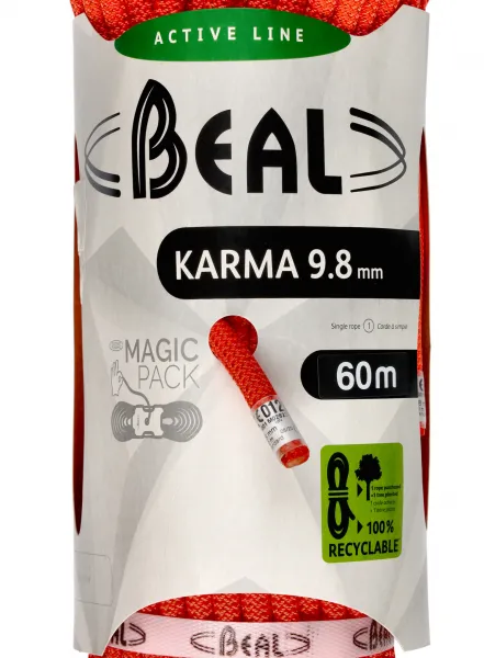 Horolezecké lano Beal Karma 9,8 mm 60 m - solid orange