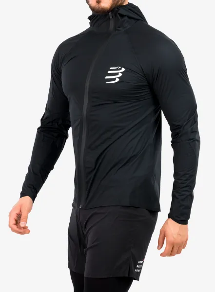 Pánska bežecká bunda Compressport Hurricane Waterproof 10/10 Jacket - black