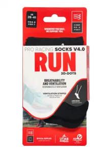Ponožky Compressport Pro Racing Socks v4.0 Run Low - black/red