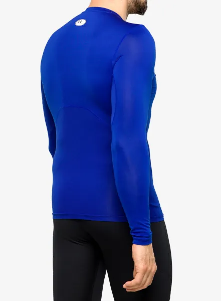 Funkčné tričko Under Armour HG Armour Comp LS - royal/white