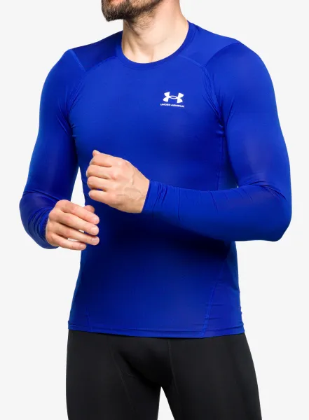 Funkčné tričko Under Armour HG Armour Comp LS - royal/white