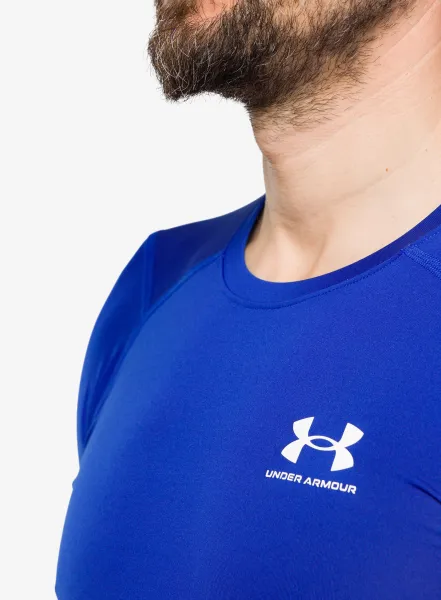 Funkčné tričko Under Armour HG Armour Comp LS - royal/white