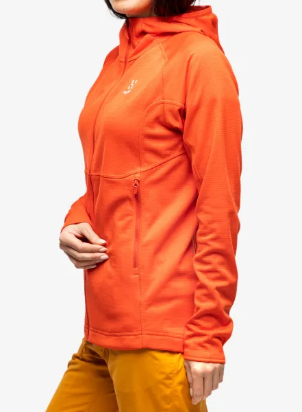 Dámska mikina na zips Haglofs Skuta Hood - poppy red