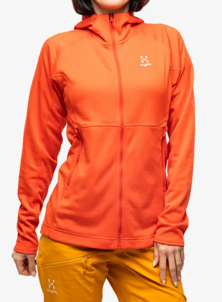 Dámska mikina na zips Haglofs Skuta Hood - poppy red