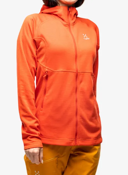 Dámska mikina na zips Haglofs Skuta Hood - poppy red