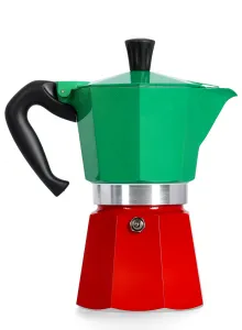 Turistický kávovar Bialetti Moka Express Italia 6TZ - grn/red