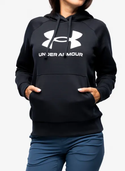 Mikina dámska Under Armour Rival Fleece Big Logo Hoody - black/white