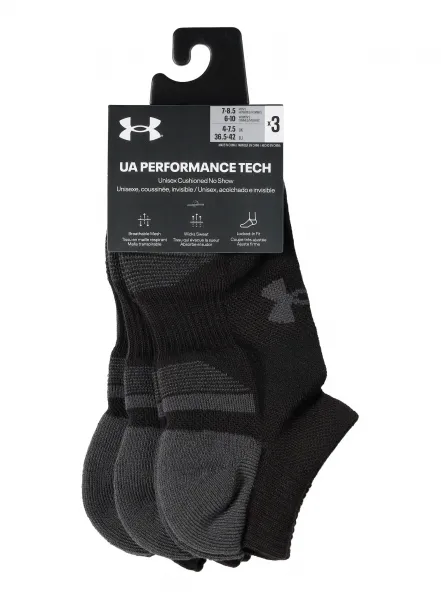 Ponožky Under Armour UA Performance Tech 3-Pack No Show - black/black/jet gray