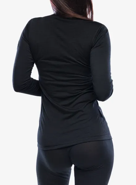 Funkčné tričko dámske Sensor Merino Air Tee LS - black/black