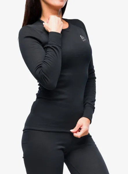 Funkčné tričko dámske Odlo Active Warm Eco BL Top Crew Neck LS - black
