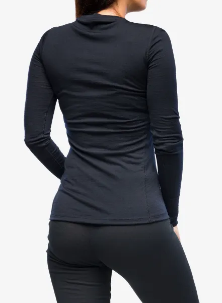 Funkčné tričko dámske Odlo Merino 200 BL Top Crew Neck LS - black