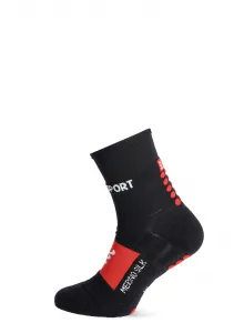 Ponožky na behanie Compressport Pro Racing Socks Winter Run - black/high risk red