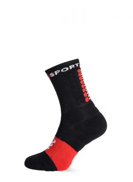 Ponožky na behanie Compressport Ultra Trail Socks v2.0 - black/red