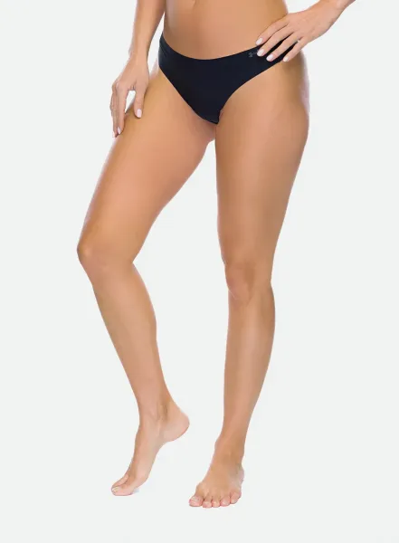 Nohavičky Under Armour UA Pure Stretch No Show Thong 3 Pack - black/black/steel