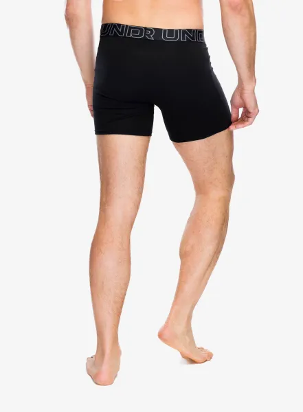 Boxerky Under Armour Performance Cotton 6 in 3-Pack Boxerjock - black/black/steel