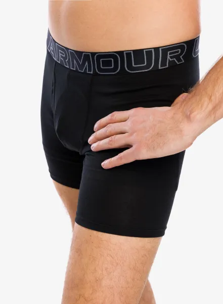 Boxerky Under Armour Performance Cotton 6 in 3-Pack Boxerjock - black/black/steel