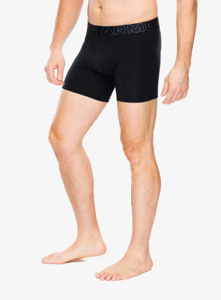 Boxerky Under Armour Performance Cotton 6 in 3-Pack Boxerjock - castlerock full htr/red/steel