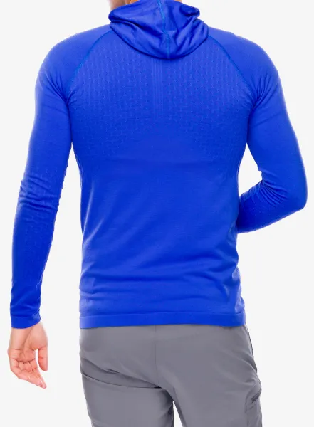 Mikina s kapucňou Compressport 3D Thermo Seamless Hoodie Zip - dazz blue