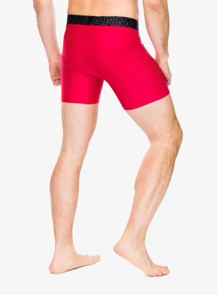 Boxerky Under Armour Performance Tech 6 in 3-Pack Boxerjock - red/castlerock full heather