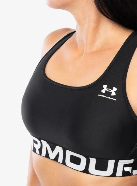 Športová podprsenka Under Armour HeatGear Authentics Mid Branded Bra - black/white