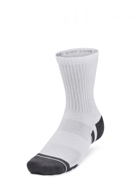 Ponožky Under Armour UA Performance Cotton 3 Pack Mid Crew - white/white/pitch gray