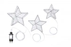 LED dekorácia 3D Hviezdy, sada 3 ks