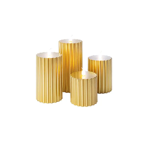 Weltbild LED Voskové svíčky Shiny Gold, sada 4 ks