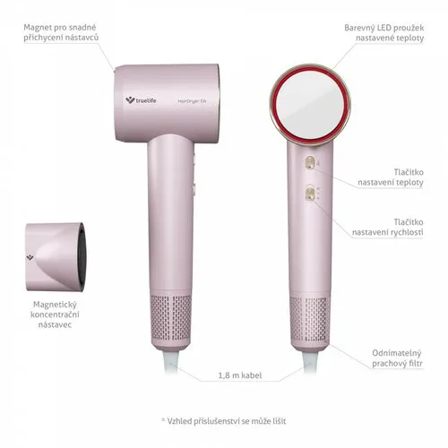 TrueLife Hairdryer D6 Fén ružová
