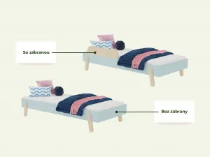 Benlemi Jednolôžková posteľ NOVA 90x200 cm Zvoľte farbu: Tehlová, Zvoľte zábranu: Bez zábrany, Zvoľte nohy: Šikmé nohy