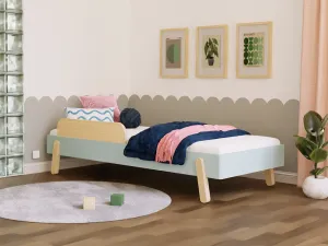 Benlemi Jednolôžková posteľ NOVA 90x200 cm Zvoľte farbu: Tehlová, Zvoľte zábranu: Bez zábrany, Zvoľte nohy: Šikmé nohy