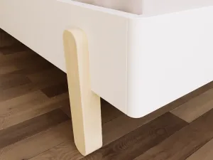 Benlemi Jednolôžková posteľ NOVA s oblúkovým čelom 90x200 cm Zvoľte farbu: Biela, Zvoľte zábranu: So zábranou, Zvoľte nohy: Šikmé nohy