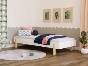 Benlemi Jednolôžková posteľ NOVA 90x200 cm Zvoľte farbu: Tehlová, Zvoľte zábranu: Bez zábrany, Zvoľte nohy: Šikmé nohy